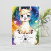 Fiesta Whimsical Llama Birthday Einladung (Stehend Vorderseite)