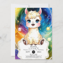 Fiesta Whimsical Llama Birthday Einladung