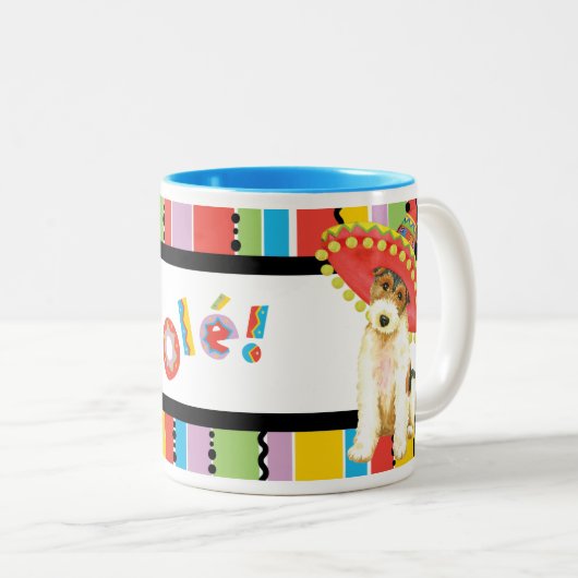 Fiesta Wire Fox Terrier Zweifarbige Tasse (VorderseiteRechts)