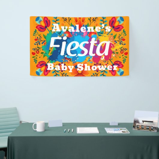 Fiesta Yellow Farful Floral Neutral Baby Dusche Banner (Messeveranstaltung)