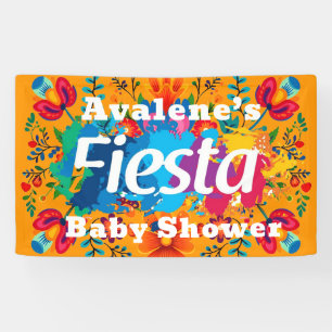 Fiesta Yellow Farful Floral Neutral Baby Dusche Banner