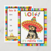 Fiesta Yorkie Einladung (Vorne/Hinten)