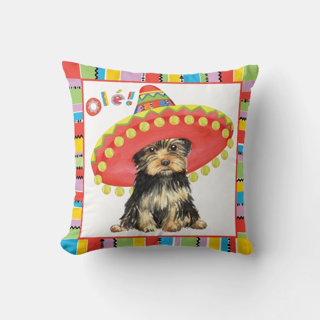 Fiesta Yorkie Kissen (Vorderseite)