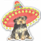 Fiesta Yorkshire Terrier Vinyl Sticker (Vorderseite)
