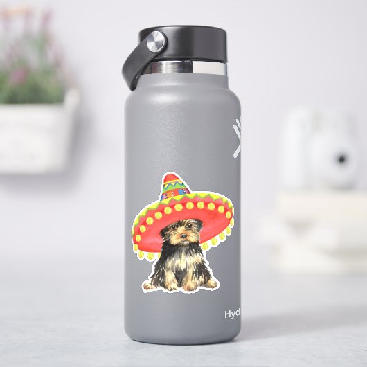 Fiesta Yorkshire Terrier Vinyl Sticker (HydroFlask)