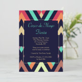 Fiesta Zickzack Einladung (Stehend Vorderseite)