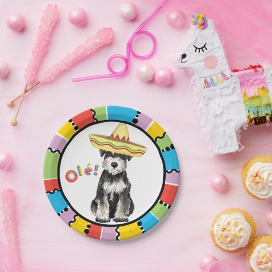 Fiesta-Zwergschnauzer Pappteller (Party)