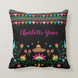 Fiestaconfetti-Muster-mexikanisches Blumen Kissen