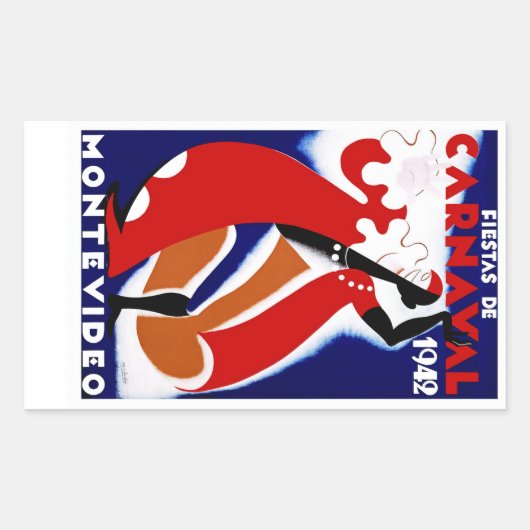 Fiestas de Carnaval ~ Montevideo Rechteckiger Aufkleber (Vorderseite)