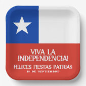 Fiestas Patrias Independence Day Chile Flag Pappteller (Vorderseite)