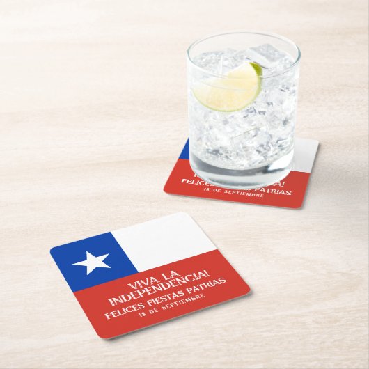 Fiestas Patrias Independence Day Chile Flag Rechteckiger Pappuntersetzer (Vor Ort)