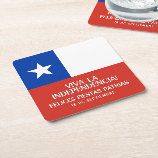 Fiestas Patrias Independence Day Chile Flag Rechteckiger Pappuntersetzer (angewinkelt)