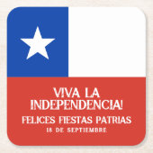 Fiestas Patrias Independence Day Chile Flag Rechteckiger Pappuntersetzer (Vorderseite)