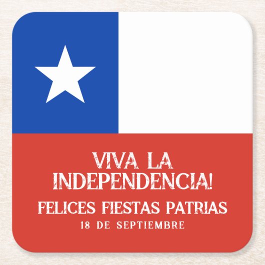 Fiestas Patrias Independence Day Chile Flag Rechteckiger Pappuntersetzer (Vorderseite)