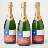 Fiestas Patrias Independence Day Chile Flag Schaumweinetikett (Flaschen)