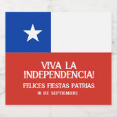 Fiestas Patrias Independence Day Chile Flag Schaumweinetikett (Einzelnes Label)