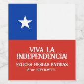 Fiestas Patrias Independence Day Chile Flag Weinetikett (Einzelnes Label)