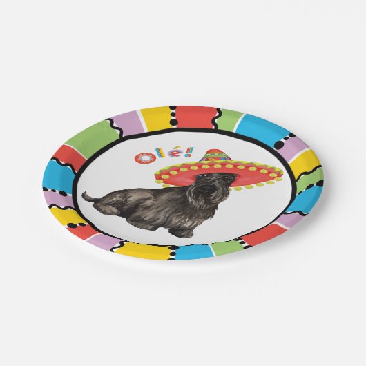 FiestaScottish Terrier Pappteller (Schrägansicht)