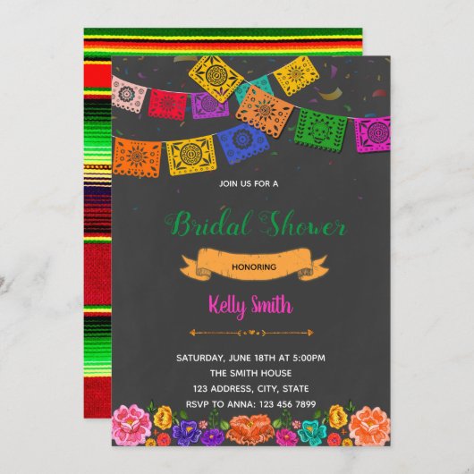 Fiestathema-Party Einladung (Vorne/Hinten)