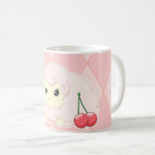 Fiesty Schafe niedlichen kawaii Rosas mit Kirschen Kaffeetasse (VorderseiteRechts)