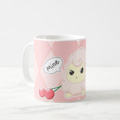 Fiesty Schafe niedlichen kawaii Rosas mit Kirschen Kaffeetasse (Vorderseite Links)
