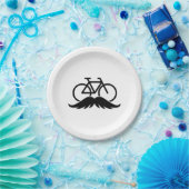 Fietser met snor voor mamil. Fiets of racfiets. Pappteller (Party)