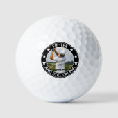 Fif-tee & Still auf Par Personalisiert 50. Geburts Golfball (Vorderseite)
