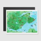 Fife Coastal Path Scotland Illustriert Map Magnet (Vorne/Hinten)