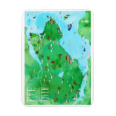 Fife Coastal Path Scotland Illustrierte Karte Magnet (Vertikal)