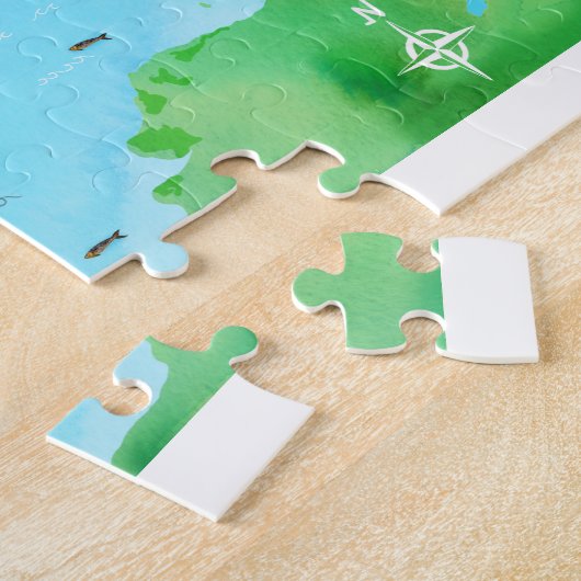 Fife Coastal Path Scotland Illustrierte Karte Puzzle (Seite)