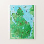 Fife Coastal Path Scotland Illustrierte Karte Puzzle (Vertikal)