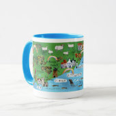 Fife Coastal Path Scotland Map Wasserfarben Art Tasse (Vorderseite Links)