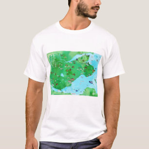 Fife Coastal Path Scotland Wasserfarbkarte Art T-Shirt