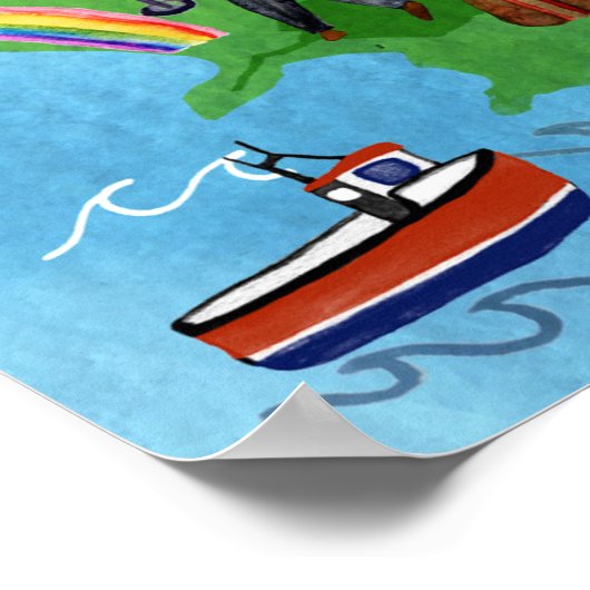 Fife Coastway EAST NEUK Illustrierte Karte Poster (Ecke)