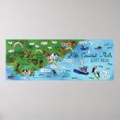 Fife Coastway EAST NEUK Illustrierte Karte Poster (Vorne)