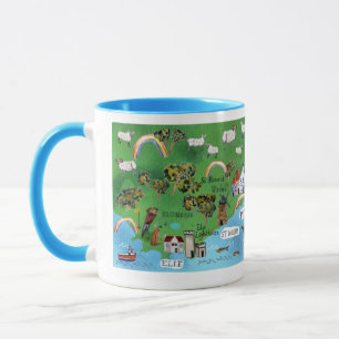 Fife Coastway Scotland Map Wasserfarben Kunst Tasse