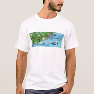 Fife Coastway Scotland Wasserfarbkarte Art T-Shirt