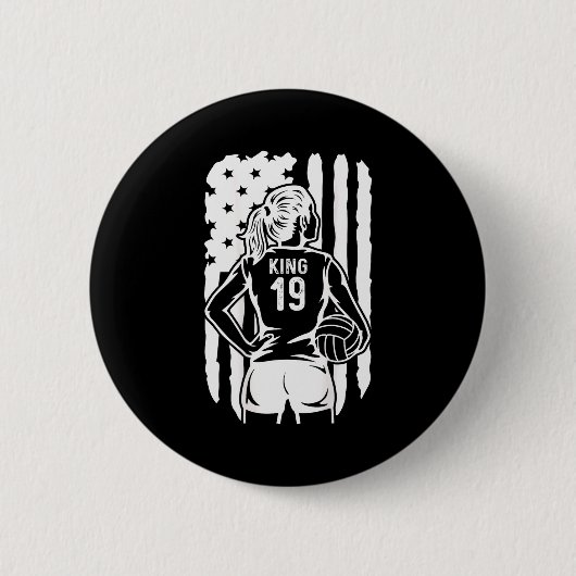 Fife Life High School Volleyball King 19 Button (Vorderseite)