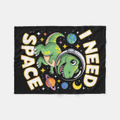 Fife Life I Need Space T-rex Astronaut Outterspace Fleecedecke (Vorderseite (Horizontal))