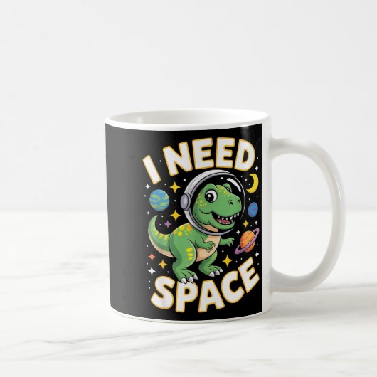 Fife Life I Need Space T-rex Astronaut Outterspace Kaffeetasse (Rechts)