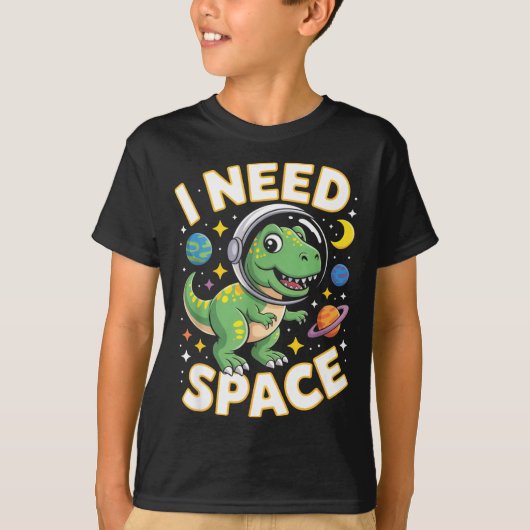 Fife Life I Need Space T-rex Astronaut Outterspace T-Shirt (Vorderseite)