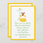 Fifi Bunny in gelber Einladung (Vorne/Hinten)