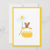 Fifi Bunny in gelber Einladung (Rückseite)