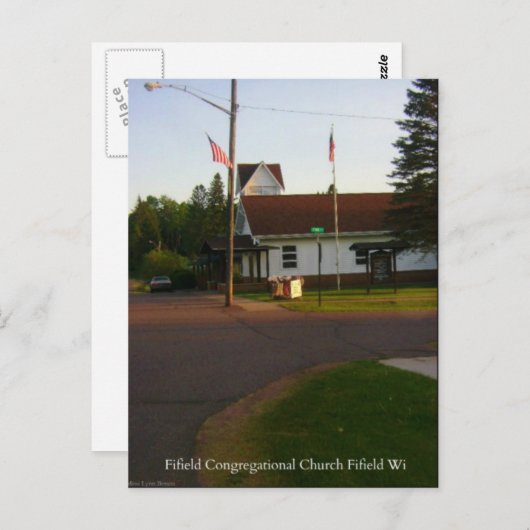 Fifield Congregational Church Fifield WI Postkarte (Vorne/Hinten)