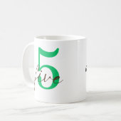 Fifth 5 Year Anniversary with Personalization Kaffeetasse (Vorderseite Links)