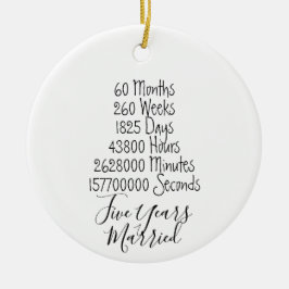 Fifth Anniversary 5th married years wedding lover Keramik Ornament