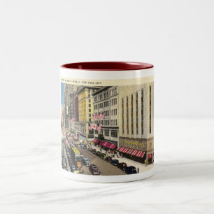 Fifth Ave., New York City Vintage Zweifarbige Tasse