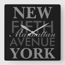 Fifth Avenue New York Quadratische Wanduhr