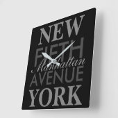 Fifth Avenue New York Quadratische Wanduhr (Winkel)
