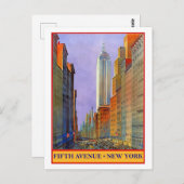Fifth Avenue, New York, Vintage Reise Postkarte (Vorne/Hinten)